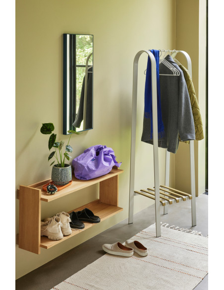 Grande Étagère murale moderne 2 niveaux en Bois MDF Naturel Effet chêne Forma - 7