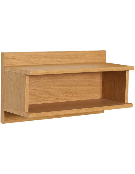 Chevet mural moderne 1 niche en Bois MDF Naturel Placage chêne Misty - 1