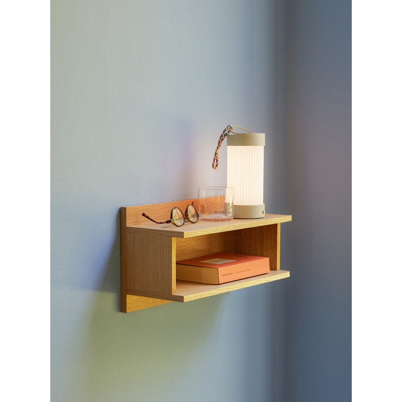 Chevet mural moderne 1 niche en Bois MDF Naturel Placage chêne Misty - 2