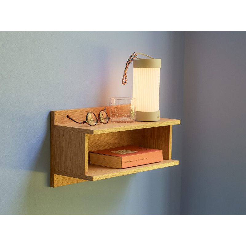 Chevet mural moderne 1 niche en Bois MDF Naturel Placage chêne Misty - 4