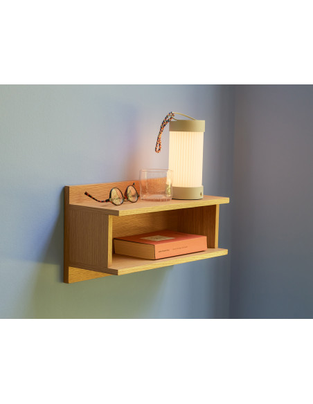 Chevet mural moderne 1 niche en Bois MDF Naturel Placage chêne Misty - 4