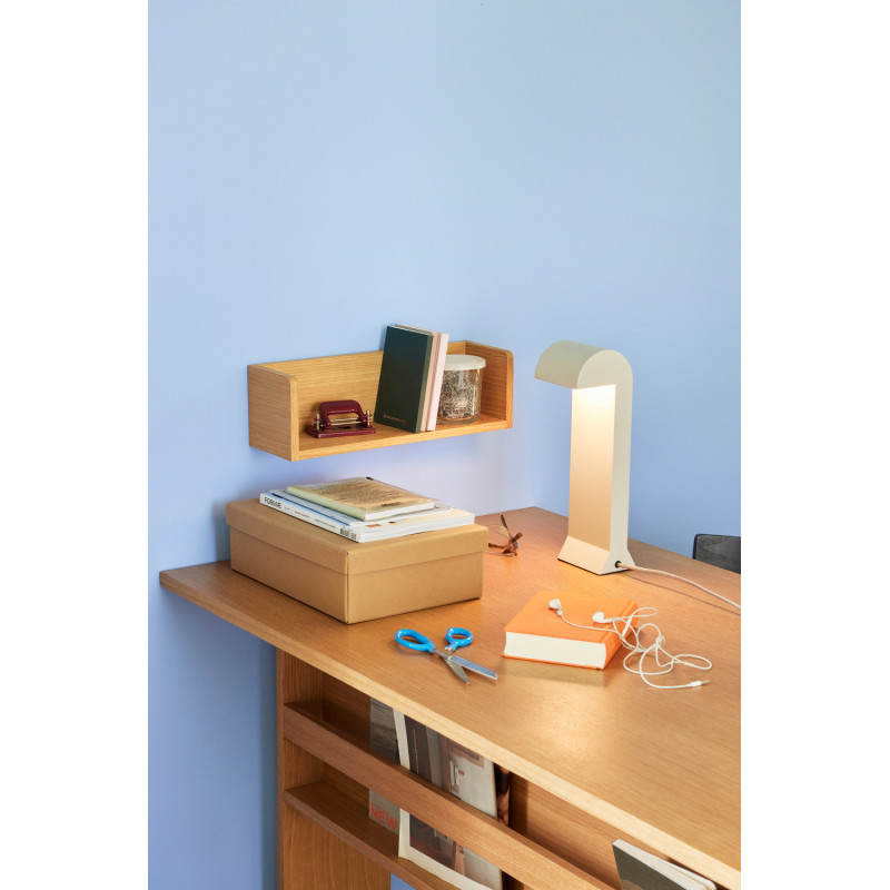 Petite Étagère murale moderne 40 cm en Bois MDF Naturel Placage chêne Savor - 2