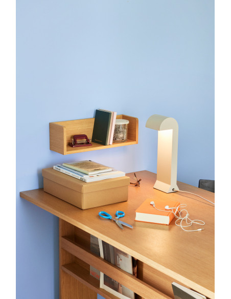 Petite Étagère murale moderne 40 cm en Bois MDF Naturel Placage chêne Savor - 2