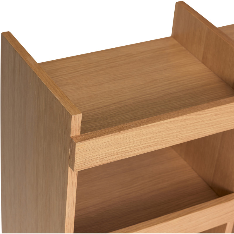 Grande Étagères moderne 3 niveaux en Bois MDF Naturel Placage chêne Momentum - 4