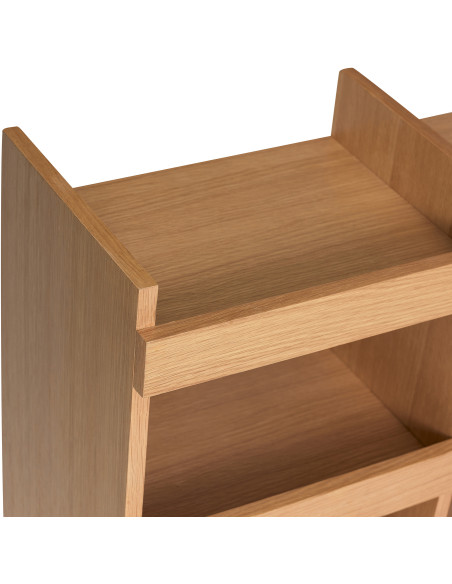 Grande Étagères moderne 3 niveaux en Bois MDF Naturel Placage chêne Momentum - 4