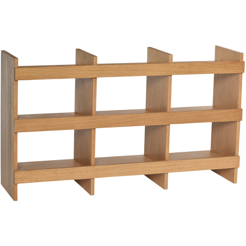 Grande Étagères moderne 3 niveaux en Bois MDF Naturel Placage chêne Momentum - 1