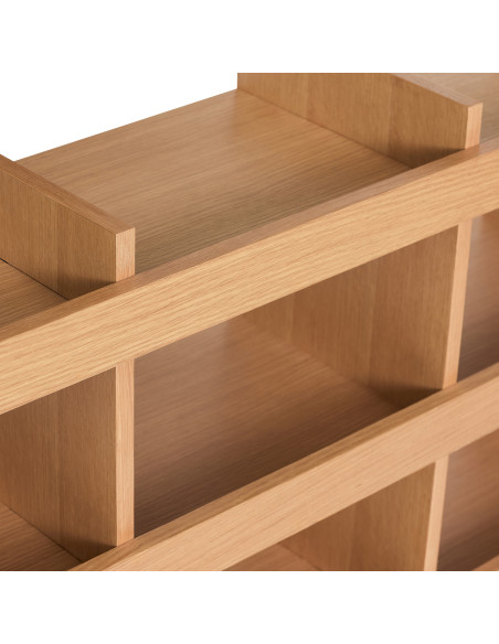 Grande Étagères moderne 3 niveaux en Bois MDF Naturel Placage chêne Momentum - 5