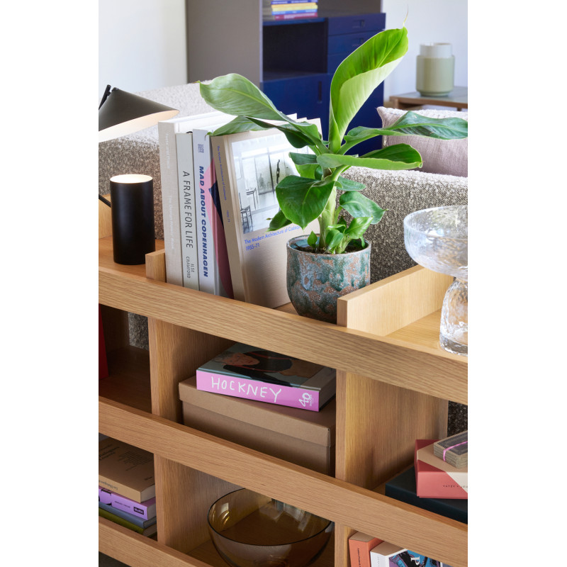 Grande Étagères moderne 3 niveaux en Bois MDF Naturel Placage chêne Momentum - 7