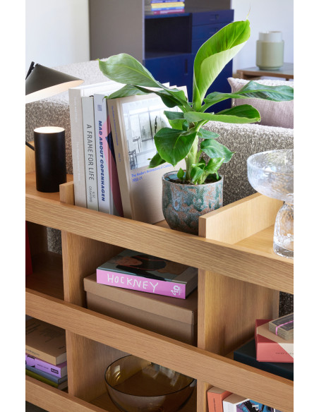 Grande Étagères moderne 3 niveaux en Bois MDF Naturel Placage chêne Momentum - 7