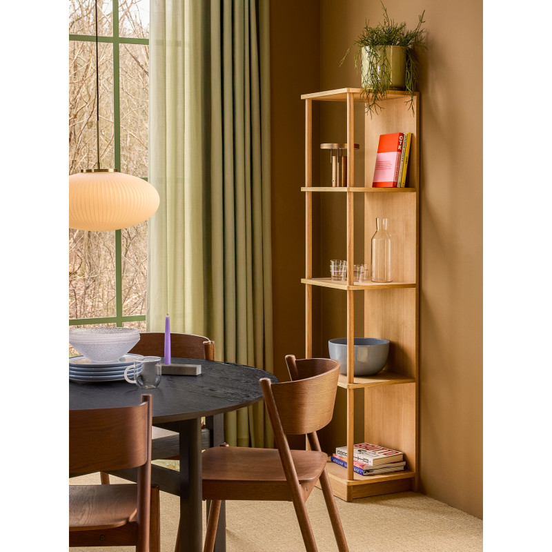 Étagère moderne Colonne 5 niveaux en Bois MDF Naturel Placage chêne Noblesse - 2