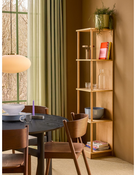 Étagère moderne Colonne 5 niveaux en Bois MDF Naturel Placage chêne Noblesse - 2