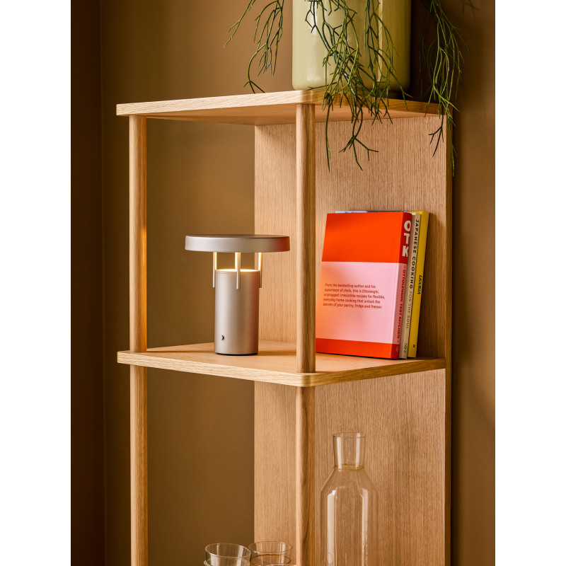 Étagère moderne Colonne 5 niveaux en Bois MDF Naturel Placage chêne Noblesse - 5