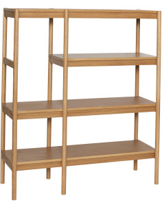 Grande Étagère moderne 4 niveaux en Bois MDF Naturel Placage chêne Seize - 1