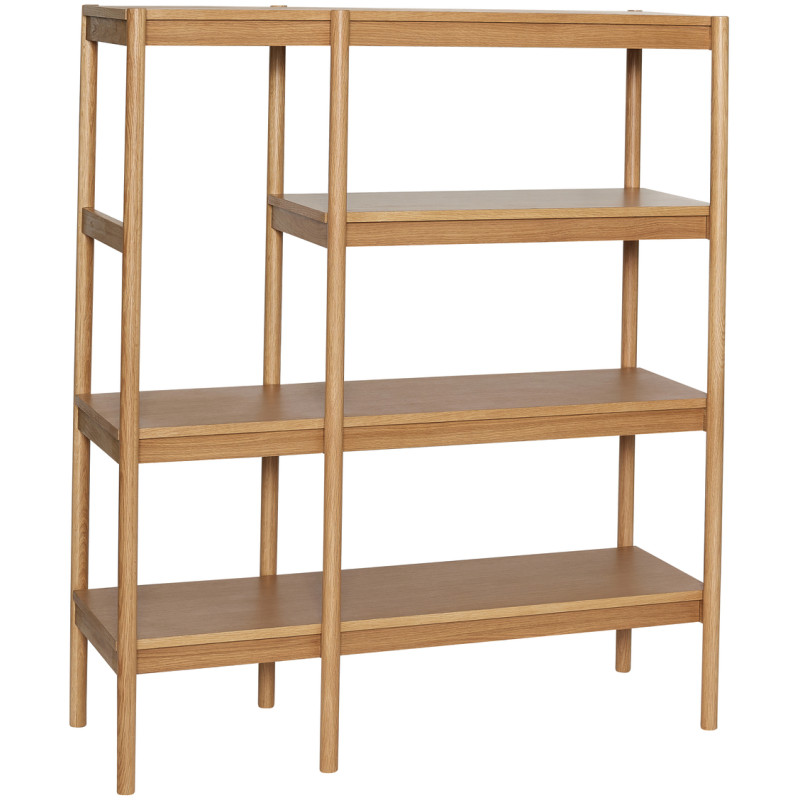 Grande Étagère moderne 4 niveaux en Bois MDF Naturel Placage chêne Seize - 1