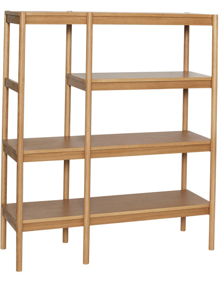 Grande Étagère moderne 4 niveaux en Bois MDF Naturel Placage chêne Seize - 1