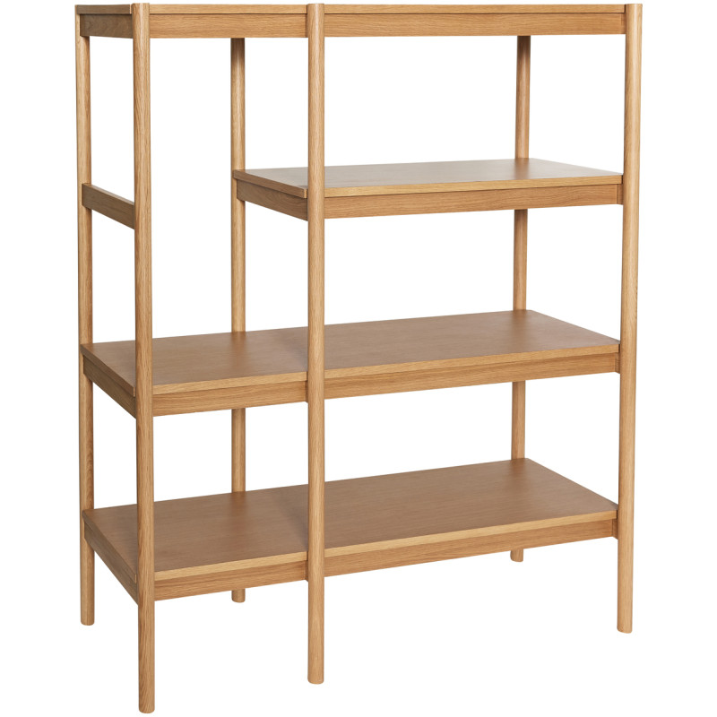 Grande Étagère moderne 4 niveaux en Bois MDF Naturel Placage chêne Seize - 3