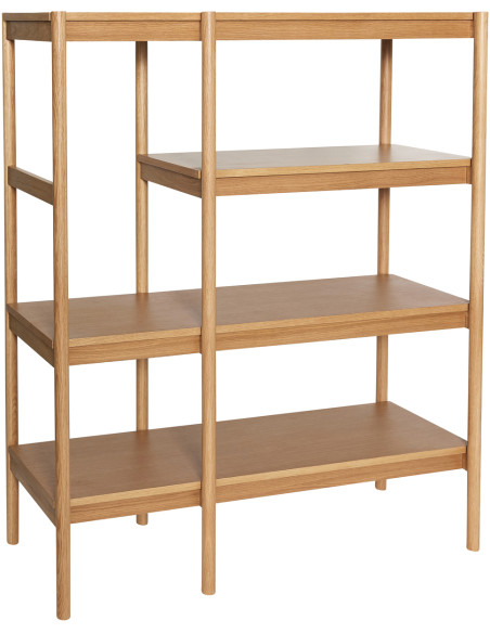 Grande Étagère moderne 4 niveaux en Bois MDF Naturel Placage chêne Seize - 3