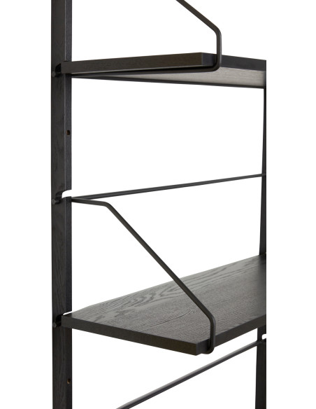 Grande Étagère murale moderne 4 niveaux en Bois de frêne Métal Noir Norm - 3