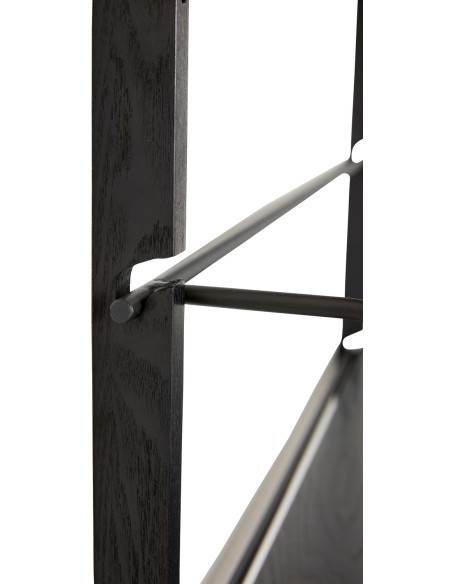 Grande Étagère murale moderne 4 niveaux en Bois de frêne Métal Noir Norm - 5