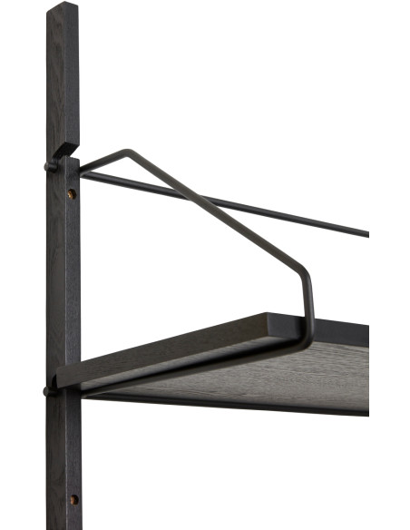 Grande Étagère murale moderne 4 niveaux en Bois de frêne Métal Noir Norm - 6