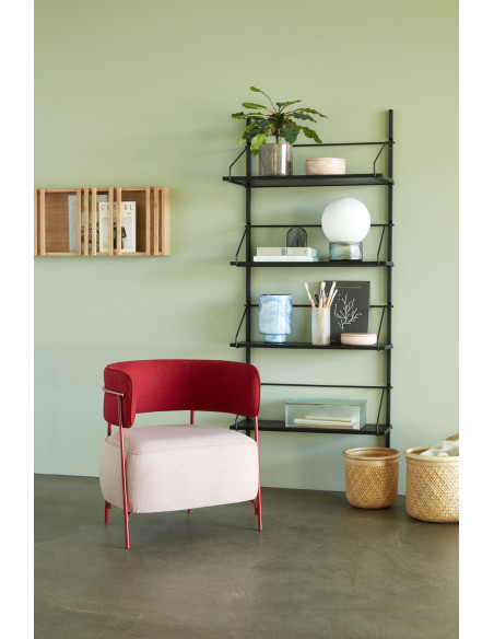 Grande Étagère murale moderne 4 niveaux en Bois de frêne Métal Noir Norm - 7