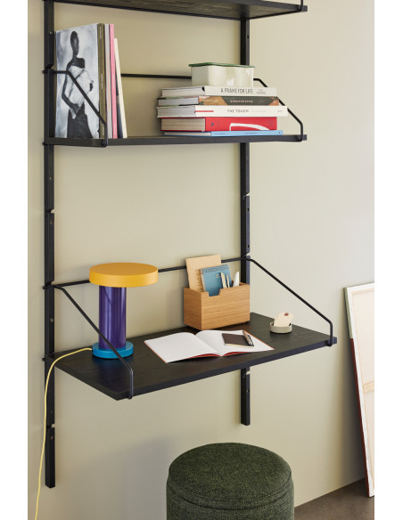 Grande Étagère murale moderne 4 niveaux en Bois de frêne Métal Noir Norm - 2