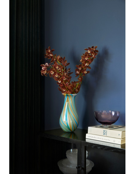 Console Vitrine moderne Rectangulaire 2 portes en Bois MDF Noir Placage chêne Verre Transparent Museum - 7