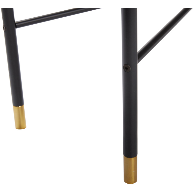 Console d'entrée moderne Rectangulaire 2 portes en Bois de frêne Noir Métal Doré Norm - 6