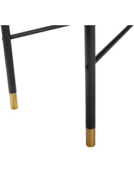 Console d'entrée moderne Rectangulaire 2 portes en Bois de frêne Noir Métal Doré Norm - 6