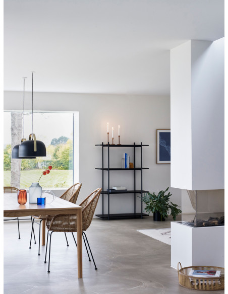 Grande Étagère moderne 4 niveaux en Bois de frêne Métal Noir Norm - 6