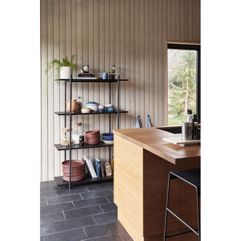 Grande Étagère moderne 4 niveaux en Bois de frêne Métal Noir Norm - 2