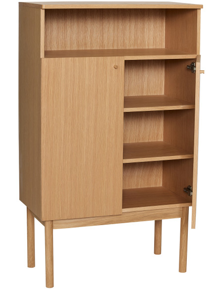 Buffet moderne 2 portes 1 niche en Bois MDF Naturel Placage chêne Ulterior - 3