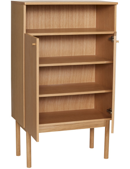 Buffet moderne 2 portes 1 niche en Bois MDF Naturel Placage chêne Ulterior - 4