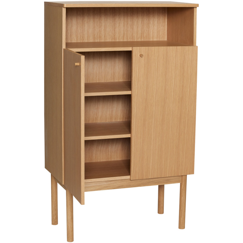 Buffet moderne 2 portes 1 niche en Bois MDF Naturel Placage chêne Ulterior - 5