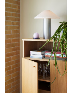 Buffet moderne 2 portes 1 niche en Bois MDF Naturel Placage chêne Ulterior - 2