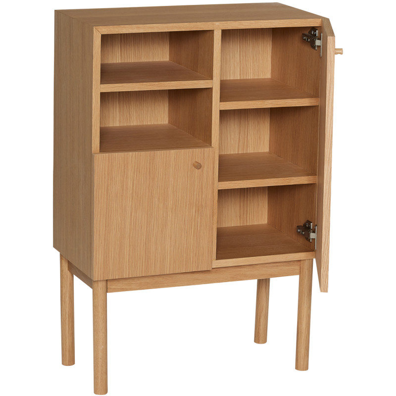 Petit Buffet moderne Bas 2 portes 2 étagères en Bois MDF Naturel Placage chêne Nobby Hübsch - 4