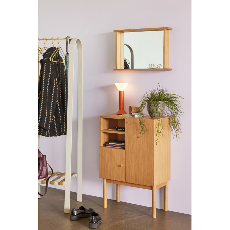 Petit Buffet moderne Bas 2 portes 2 étagères en Bois MDF Naturel Placage chêne Nobby Hübsch - 7