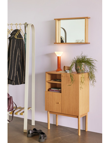 Petit Buffet moderne Bas 2 portes 2 étagères en Bois MDF Naturel Placage chêne Nobby Hübsch - 7
