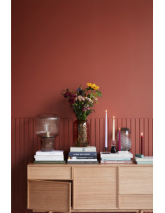 Buffet moderne Bas 2 portes 3 tiroirs en Bois MDF Naturel Effet chêne Cube - 2