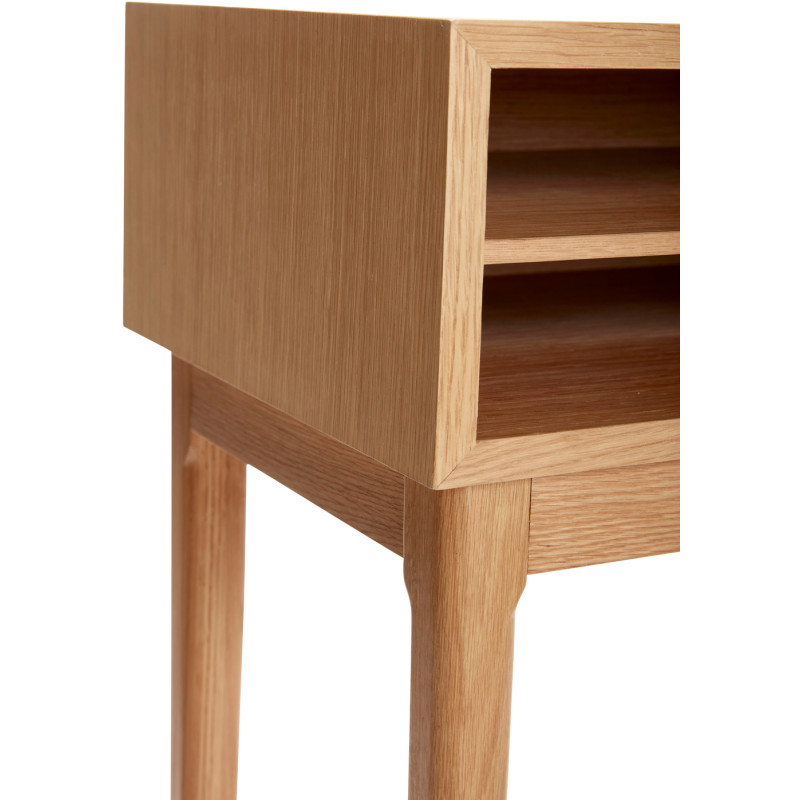 Grande Console moderne Rectangulaire 1 porte 2 tiroirs 2 niches en Bois MDF Naturel Effet chêne Collect Hübsch - 5