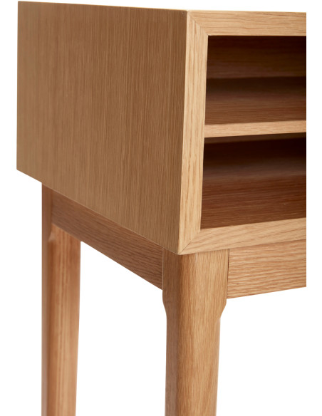 Grande Console moderne Rectangulaire 1 porte 2 tiroirs 2 niches en Bois MDF Naturel Effet chêne Collect Hübsch - 5