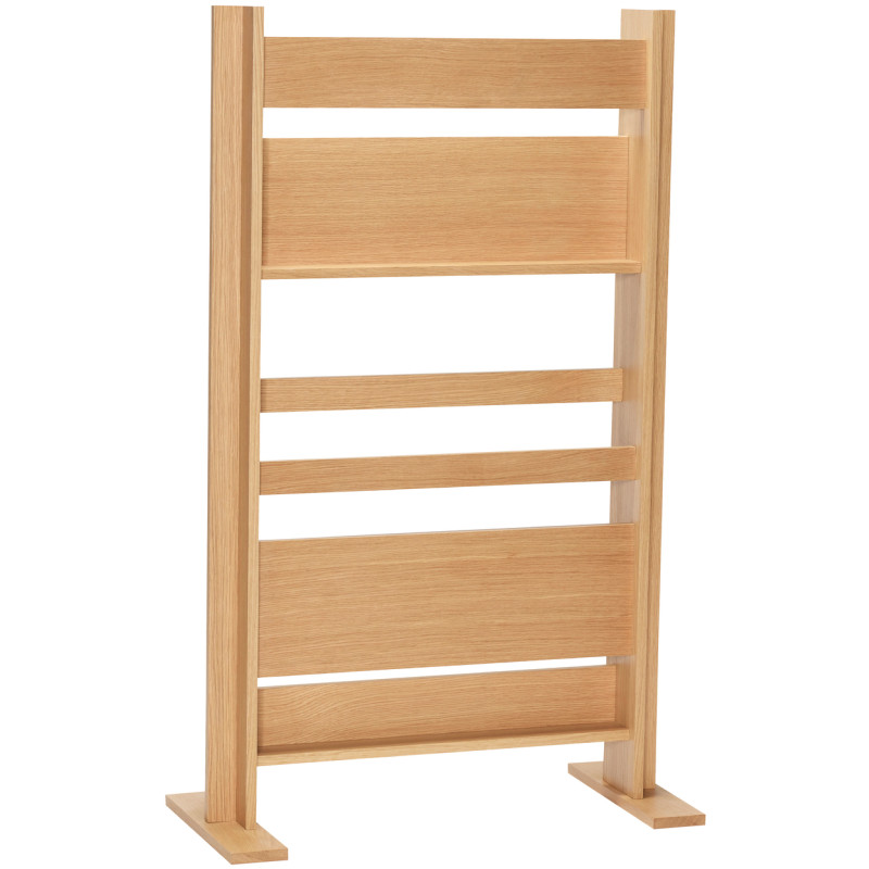 Paravent moderne range magazines 3 niveaux en Bois MDF Naturel Placage chêne Forma - 1