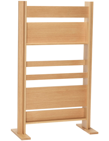 Paravent moderne range magazines 3 niveaux en Bois MDF Naturel Placage chêne Forma - 1