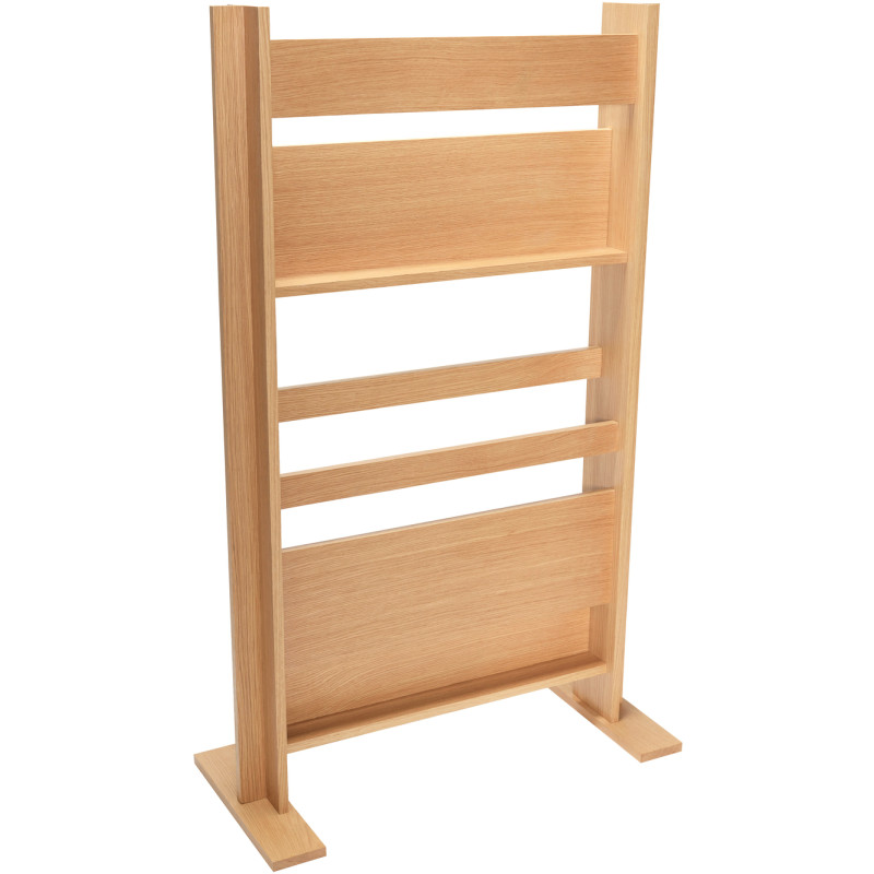 Paravent moderne range magazines 3 niveaux en Bois MDF Naturel Placage chêne Forma - 5