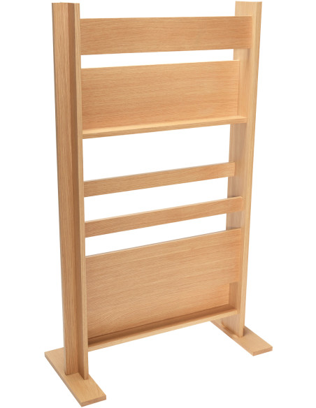 Paravent moderne range magazines 3 niveaux en Bois MDF Naturel Placage chêne Forma - 5
