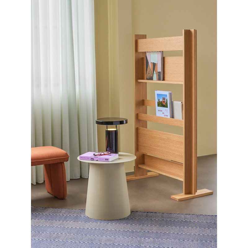 Paravent moderne range magazines 3 niveaux en Bois MDF Naturel Placage chêne Forma - 2