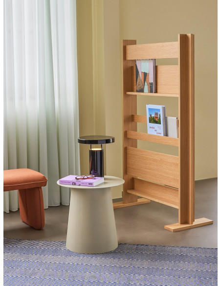 Paravent moderne range magazines 3 niveaux en Bois MDF Naturel Placage chêne Forma - 2