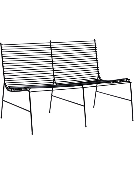 Canapé de jardin moderne 2 places en Métal Noir String - 1