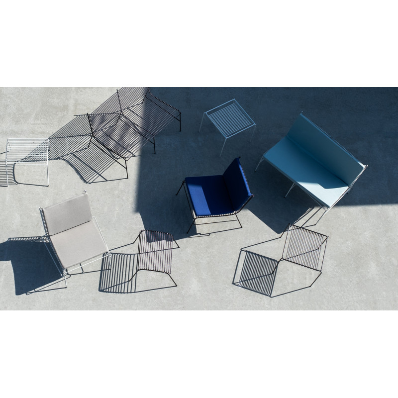 Canapé de jardin moderne 2 places en Métal Noir String - 3