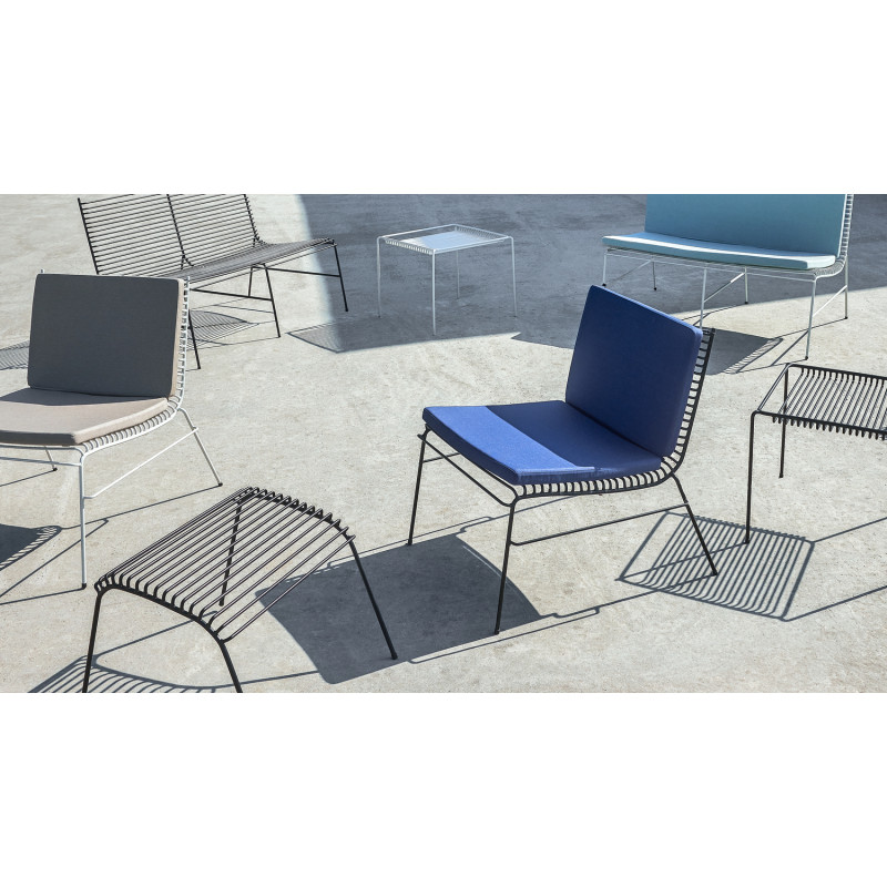 Canapé de jardin moderne 2 places en Métal Noir String - 5